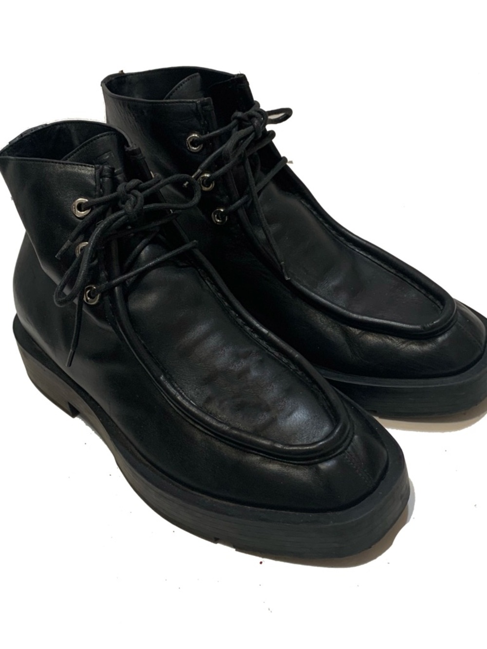 Givenchy women’s Black Leather lace up boots